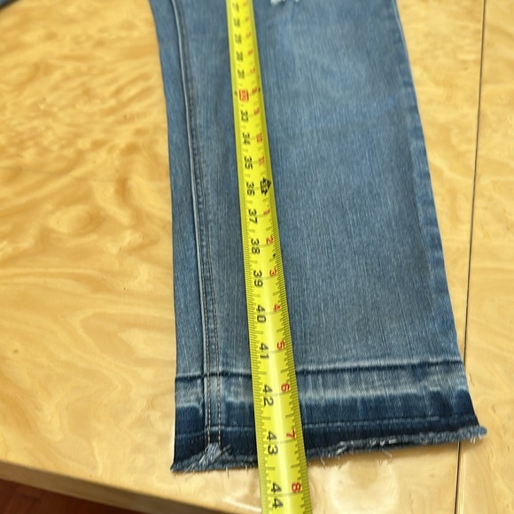 MATERNITY PANT. STRETCHY. SIZE LARGE BLUE JEANS & WAISTBAND. - Picture 5 of 10